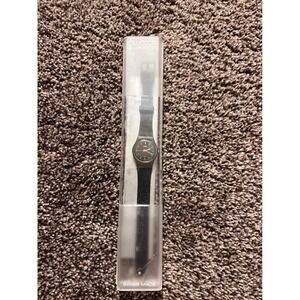 SWATCH Watch Oxford Navy LN103 Full Black Band/Dial W Plastic Case Needs Battery